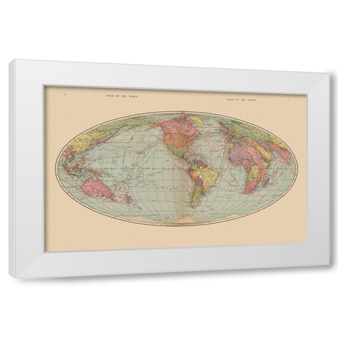 World - Hammond 1910 White Modern Wood Framed Art Print by Hammond