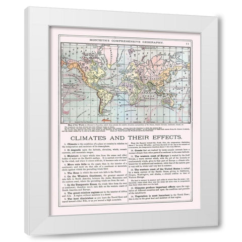 World - Monteith 1882 White Modern Wood Framed Art Print by Monteith