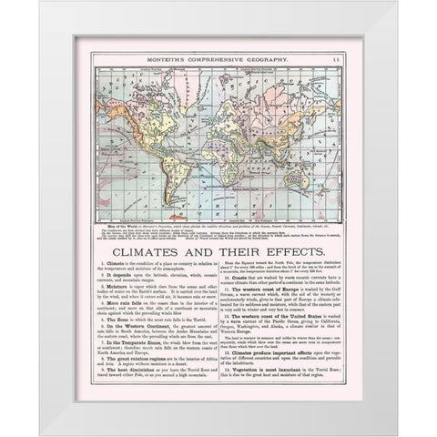 World - Monteith 1882 White Modern Wood Framed Art Print by Monteith