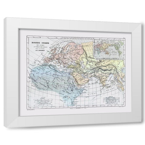 World Second Century AD - Cortambert 1880 White Modern Wood Framed Art Print by Cortambert