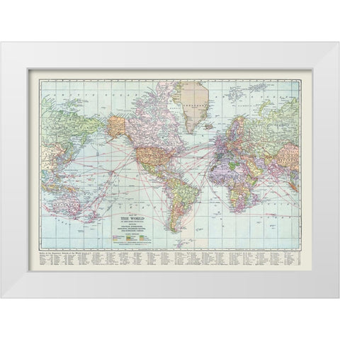 World - Reynold 1921 White Modern Wood Framed Art Print by Reynold
