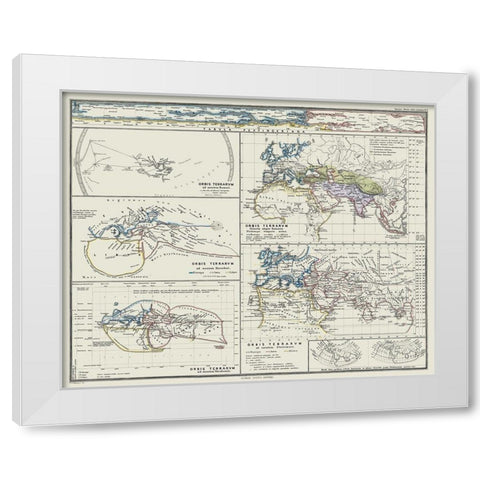 World as seen by Ancients - Spruner 1865 White Modern Wood Framed Art Print by Spruner