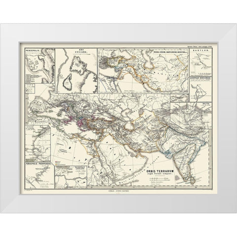 World Persian Time - Spruner 1865 White Modern Wood Framed Art Print by Spruner