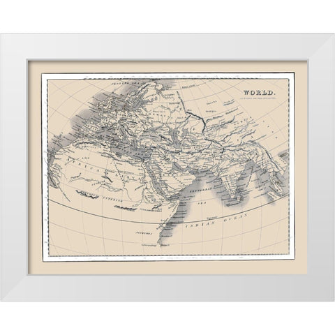 Ancient World - Oxford 1828 White Modern Wood Framed Art Print by Oxford
