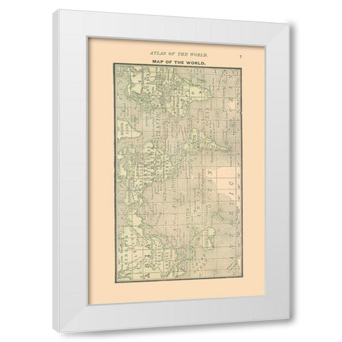 World - Alden 1886 White Modern Wood Framed Art Print by Alden