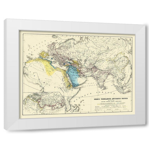 World as Known to Ancients - Kiepert 1903 White Modern Wood Framed Art Print by Kiepert