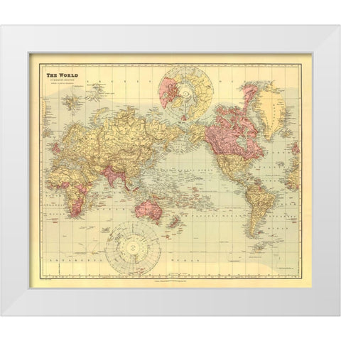 British Possessions World - Stanford White Modern Wood Framed Art Print by Stanford