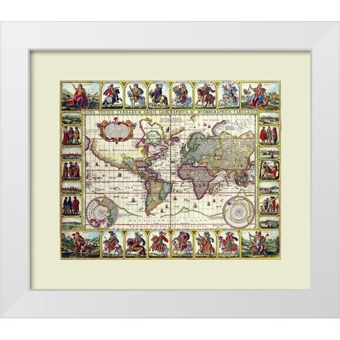 World - Piscator White Modern Wood Framed Art Print by Piscator