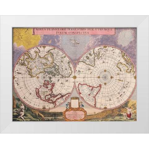 World - Valck White Modern Wood Framed Art Print by Valck