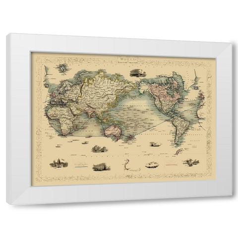 World White Modern Wood Framed Art Print by Unknown