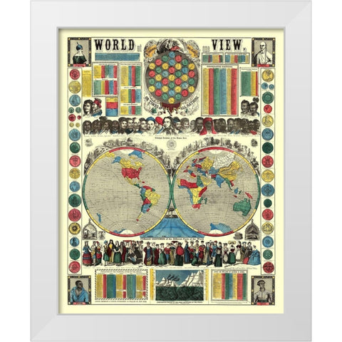 Human Race Female Costumes World - Fanning White Modern Wood Framed Art Print by Fanning