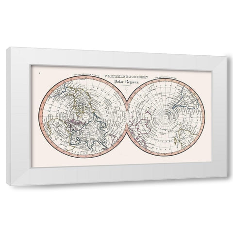Northern Southern Polar Regions White Modern Wood Framed Art Print by Unknown