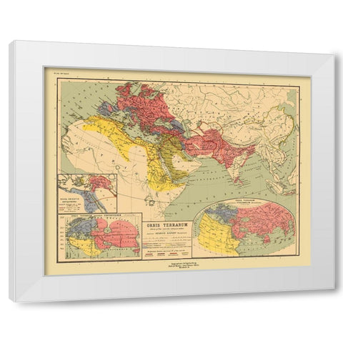 Ancient World - Kiepert White Modern Wood Framed Art Print by Kiepert