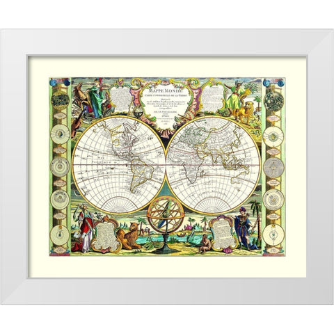 World - Nolin 1755 White Modern Wood Framed Art Print by Nolin