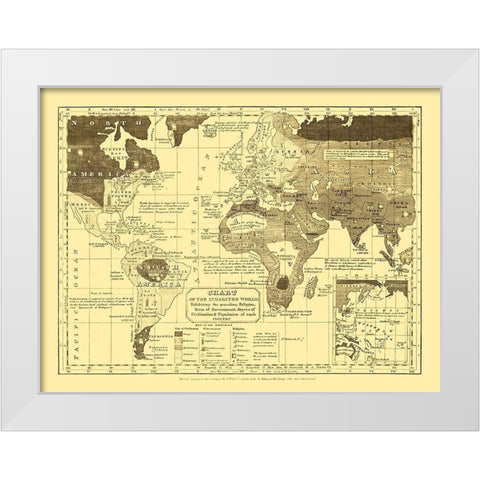 Inhabited World Religion - Woodbridge 1821 White Modern Wood Framed Art Print by Woodbridge
