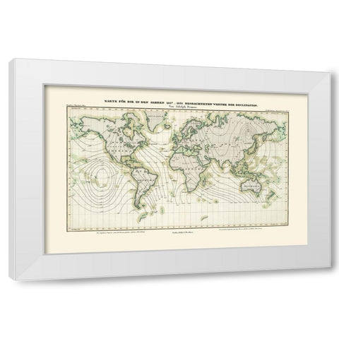 World 1827 to 1831 - Erman 1841 White Modern Wood Framed Art Print by Erman