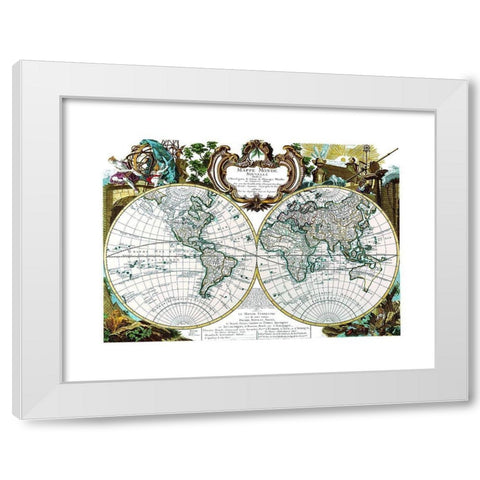 World - Fleuri 1744 White Modern Wood Framed Art Print by Fleuri
