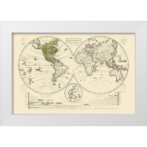 World - Woodbridge 1821 White Modern Wood Framed Art Print by Woodbridge