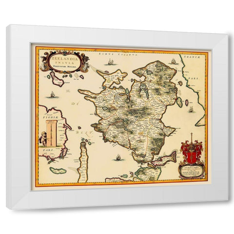 Denmark - Blaeu 1662 White Modern Wood Framed Art Print by Blaeu