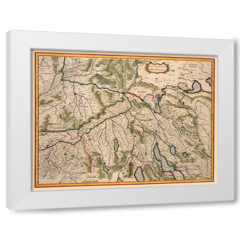 Zurich Region Switzerland - Blaeu 1635 White Modern Wood Framed Art Print by Blaeu
