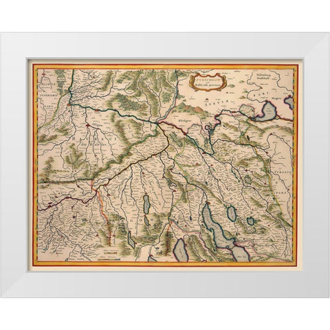 Zurich Region Switzerland - Blaeu 1635 White Modern Wood Framed Art Print by Blaeu
