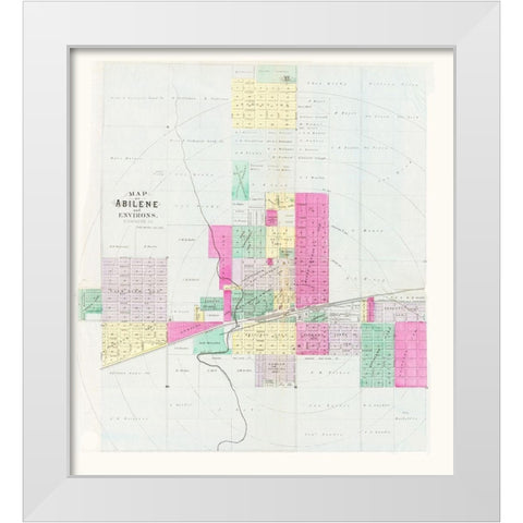 Abilene Kansas - Everts 1887 White Modern Wood Framed Art Print by Everts