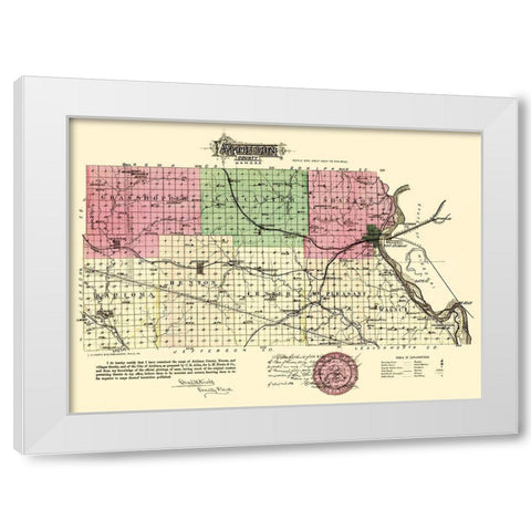 Atchison Kansas - Everts 1887 White Modern Wood Framed Art Print by Everts