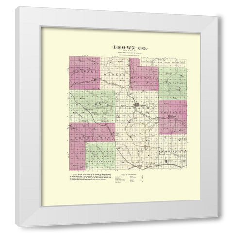 Brown Kansas - Everts 1887 White Modern Wood Framed Art Print by Everts