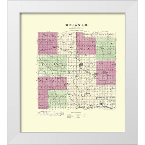 Brown Kansas - Everts 1887 White Modern Wood Framed Art Print by Everts