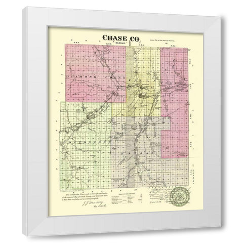 Chase Kansas - Everts 1887 White Modern Wood Framed Art Print by Everts