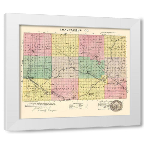 Chautauqua Kansas - Everts 1887 White Modern Wood Framed Art Print by Everts