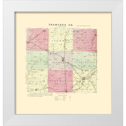Crawford Kansas - Everts 1887 White Modern Wood Framed Art Print by Everts