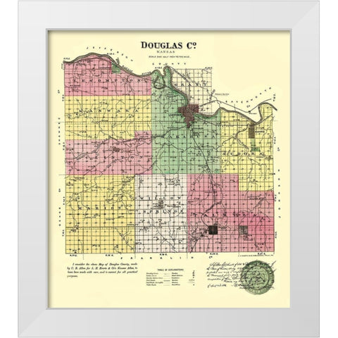 Doniphan Kansas - Everts 1887 White Modern Wood Framed Art Print by Everts