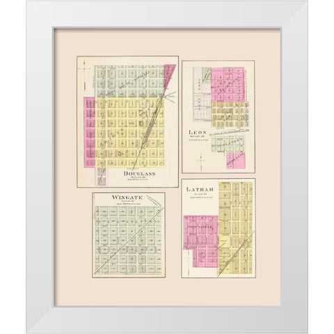 Douglass, Leon, Latham, Wingate Kansas White Modern Wood Framed Art Print by Everts