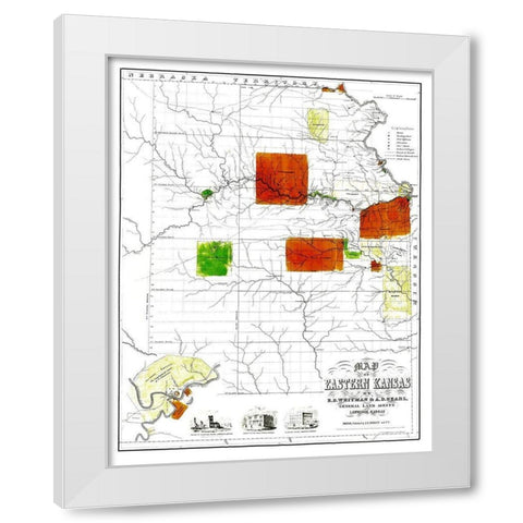 Kansas Eastern - Jewett 1856 White Modern Wood Framed Art Print by Jewett