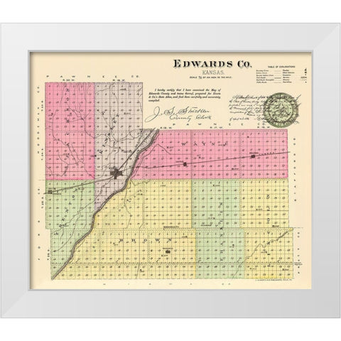 Edwards Kansas - Everts 1887 White Modern Wood Framed Art Print by Everts