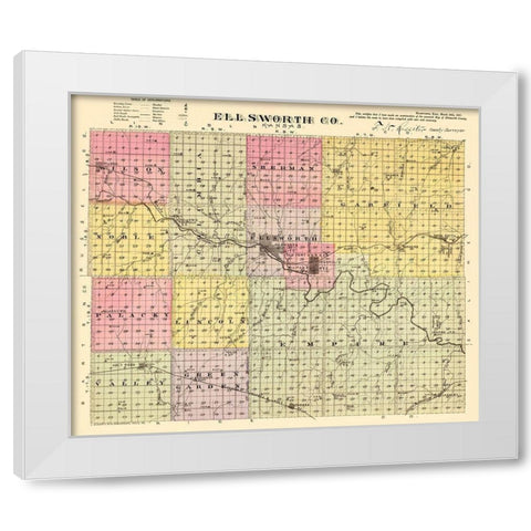 Ellsworth Kansas - Everts 1887 White Modern Wood Framed Art Print by Everts