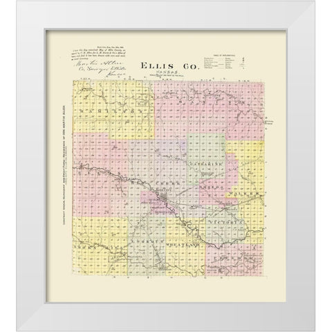 Ellis Kansas - Everts 1887 White Modern Wood Framed Art Print by Everts