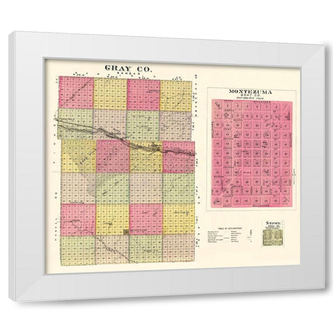 Gray Kansas - Everts 1887 White Modern Wood Framed Art Print by Everts