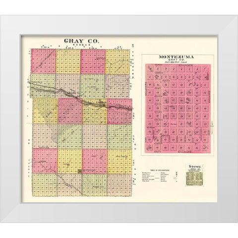 Gray Kansas - Everts 1887 White Modern Wood Framed Art Print by Everts