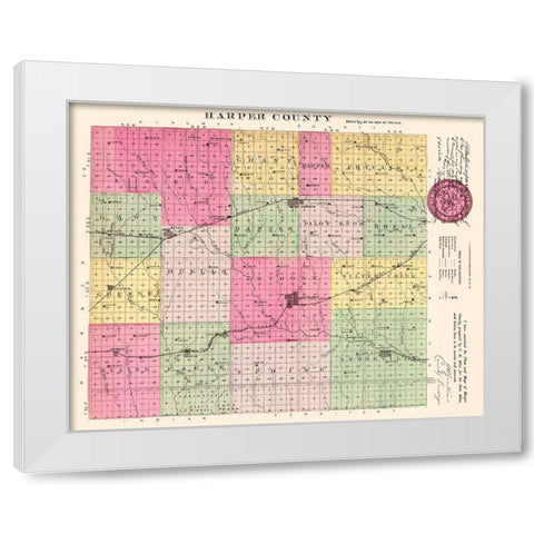 Harper Kansas - Everts 1887 White Modern Wood Framed Art Print by Everts