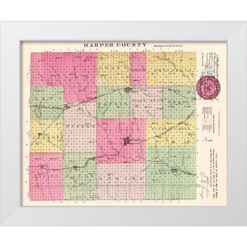 Harper Kansas - Everts 1887 White Modern Wood Framed Art Print by Everts