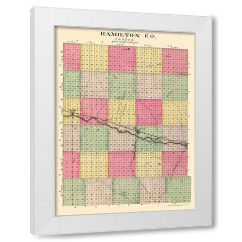 Hamilton Kansas - Everts 1887 White Modern Wood Framed Art Print by Everts