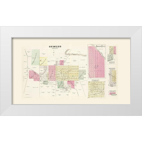 Labette, Woodson, Pottawatomie Kansas - Everts White Modern Wood Framed Art Print by Everts