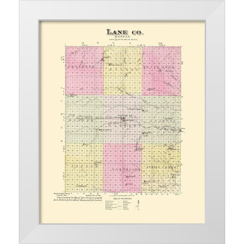 Lane Kansas - Everts 1887 White Modern Wood Framed Art Print by Everts