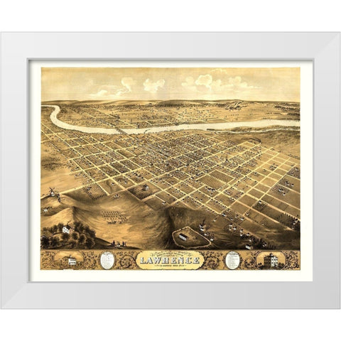 Lawrence Kansas - Ruger 1869  White Modern Wood Framed Art Print by Ruger