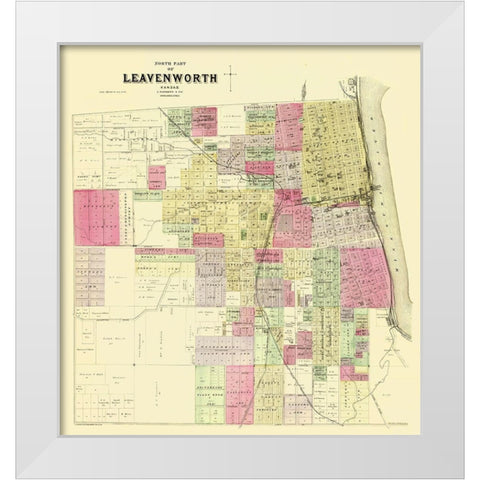 Leavenworth, North, 1 Of 3 Kansas Landowner White Modern Wood Framed Art Print by Everts