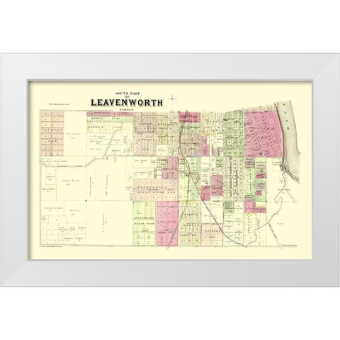 Leavenworth, South, 2 Of 3 Kansas Landowner White Modern Wood Framed Art Print by Everts