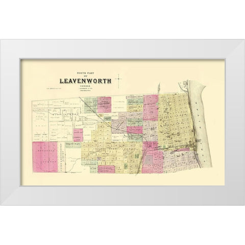 Leavenworth, North, 3 Of 3 Kansas Landowner White Modern Wood Framed Art Print by Everts