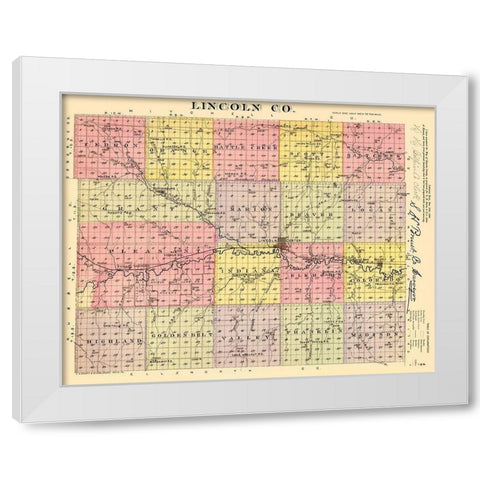 Lincoln Kansas - Everts 1887 White Modern Wood Framed Art Print by Everts